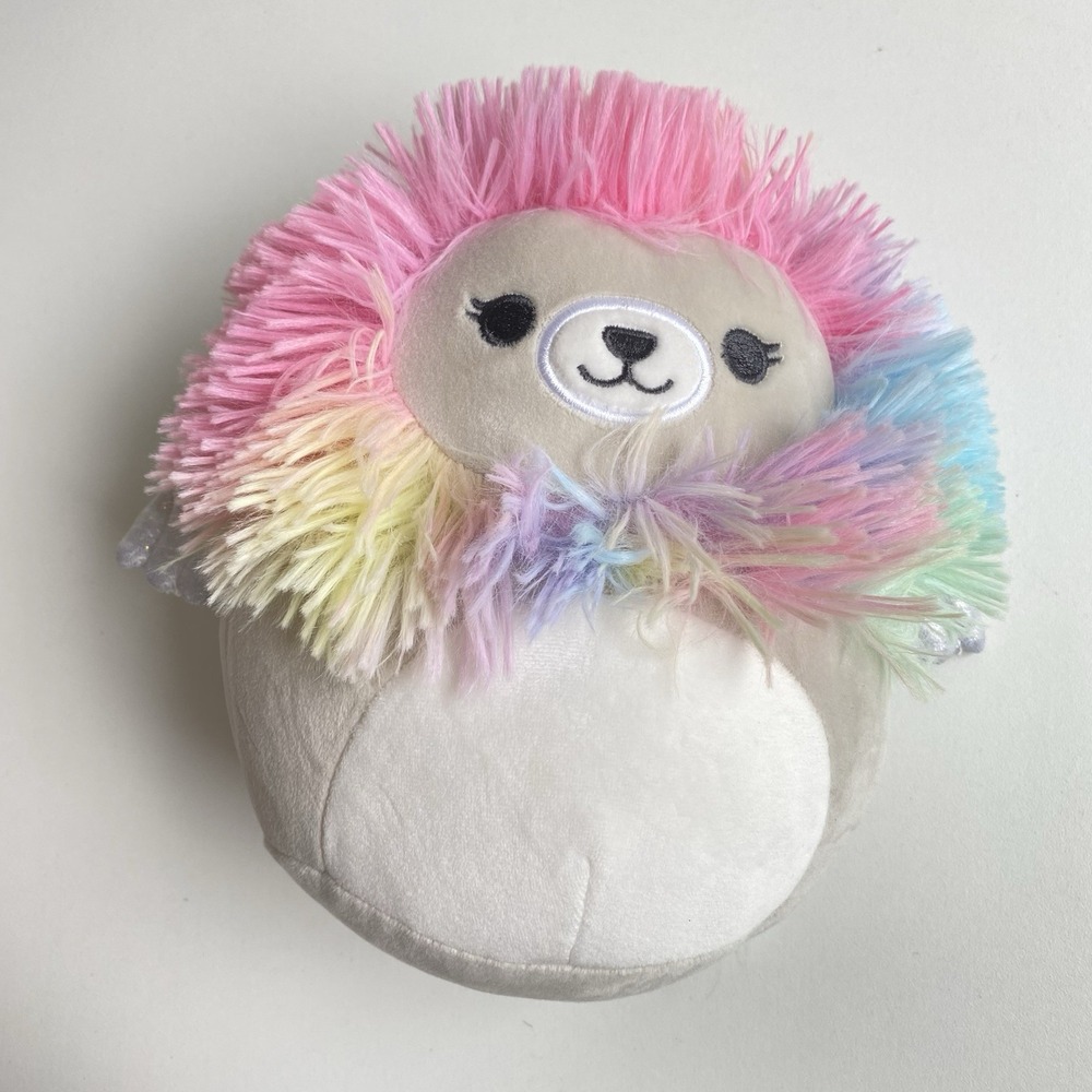 Squishmallows Leonori The Lion 9" Gray Rainbow Wings Tail